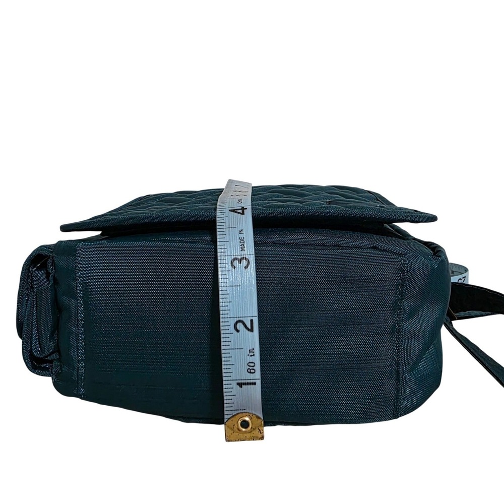 Lug Flapper Crossbody Bag Small Teal Blue Quilted Basketweave Travel RFID - Picture 12 of 12